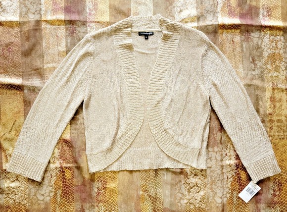 CHRIS McLAUGHLIN WOMEN LONG SLEEVE XL SHORT WASIT COVER UP CARDIGAN SWEATER - Picture 2 of 10